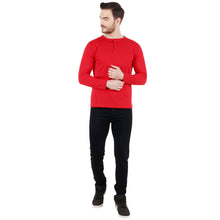 Load image into Gallery viewer, Solid Red Henley T-shirt