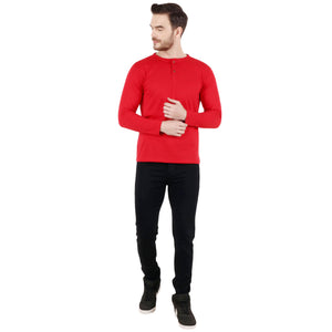 Solid Red Henley T-shirt