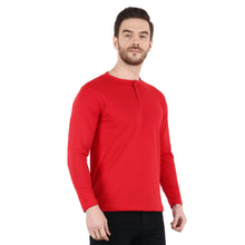 Load image into Gallery viewer, Solid Red Henley T-shirt