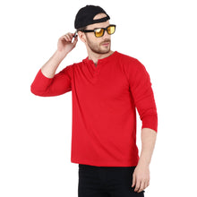 Load image into Gallery viewer, Solid Red Henley T-shirt