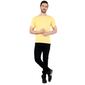 Solid Yellow crew neck  T-shirt