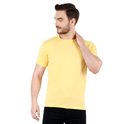 Solid Yellow crew neck  T-shirt