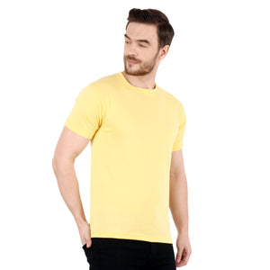 Solid Yellow crew neck  T-shirt