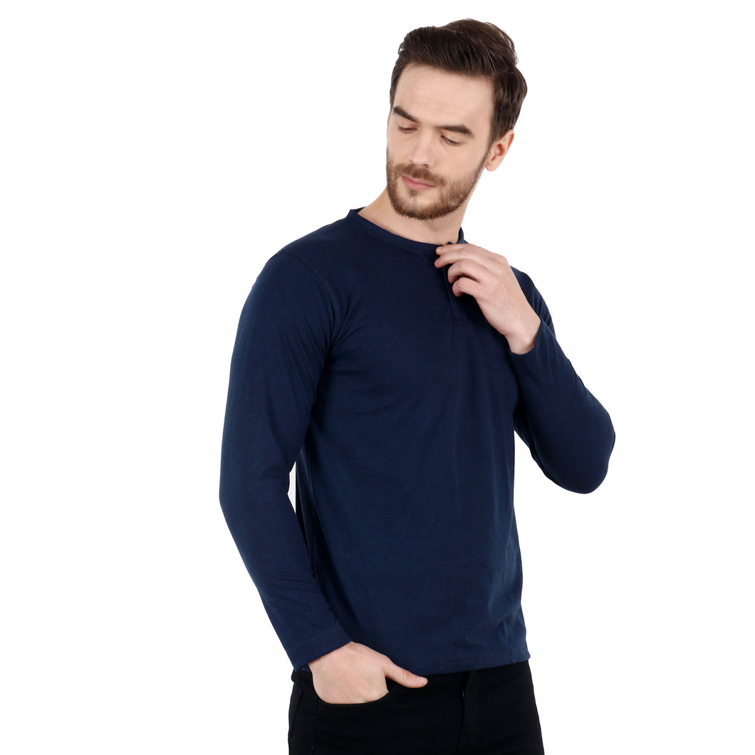 Solid Blue Henley T-shirt