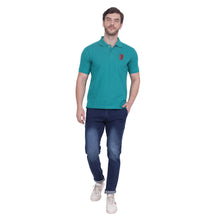 Load image into Gallery viewer, Ocean Blue Solid Polo Collar T-shirt