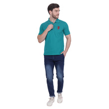 Load image into Gallery viewer, Ocean Blue Solid Polo Collar T-shirt