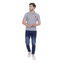 Load image into Gallery viewer, Grey Solid Polo Collar T-shirt