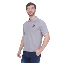 Load image into Gallery viewer, Grey Solid Polo Collar T-shirt