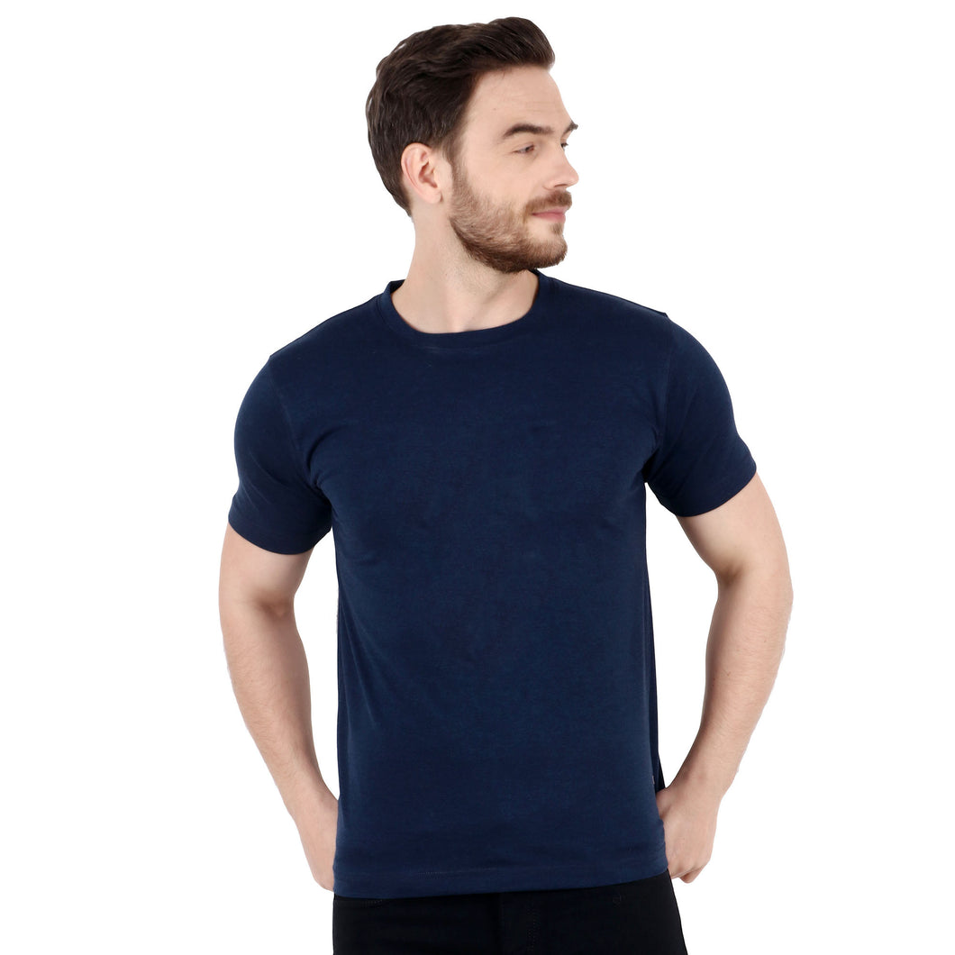 Solid Blue Crew neck T-shirt