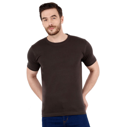 Solid charcoal Crew neck T-shirt